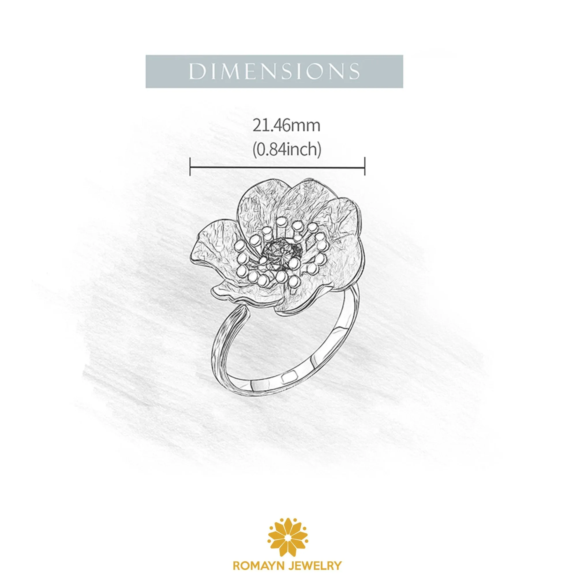 Anemone Flower Topaz Ring