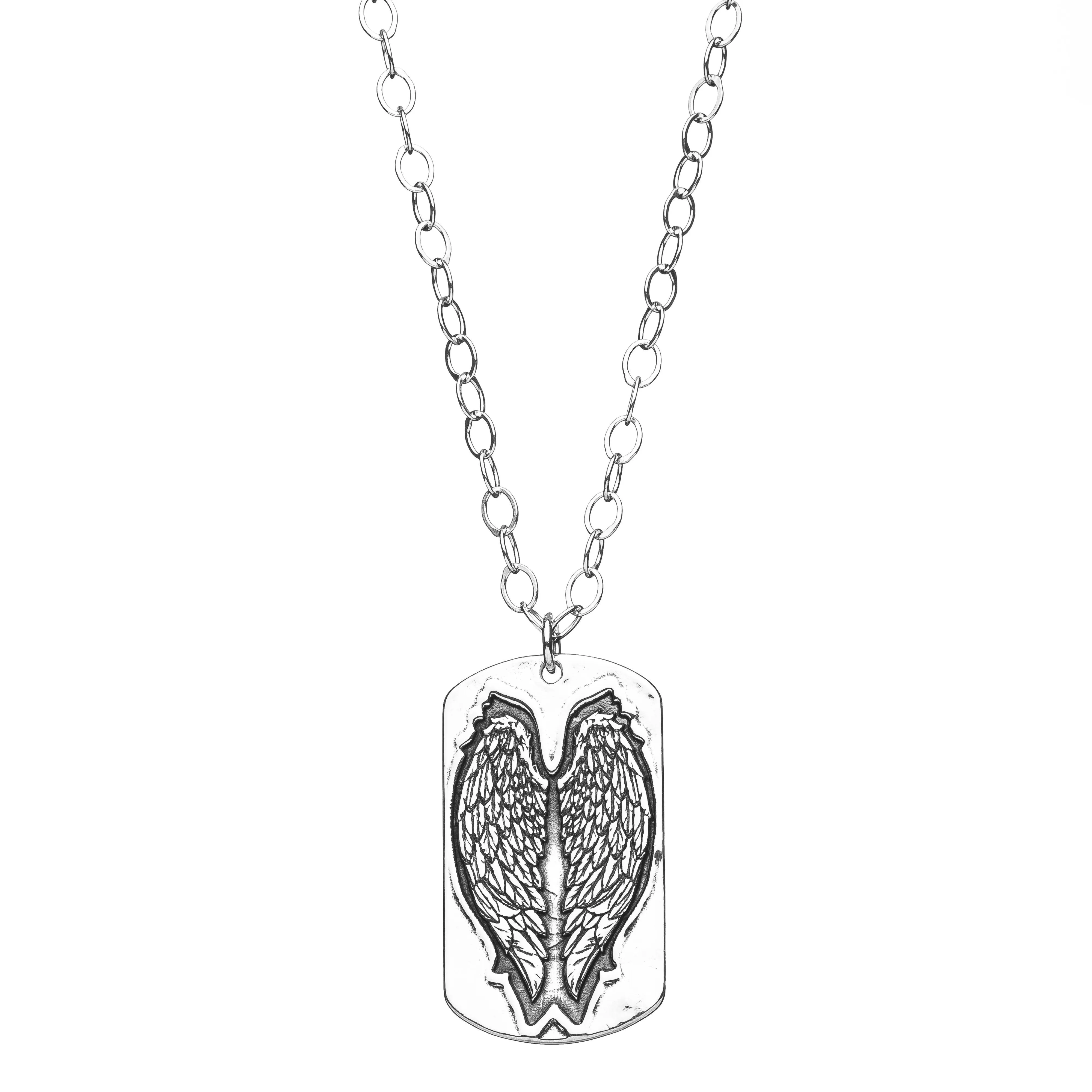 Angel Wings Dog Tag Necklace