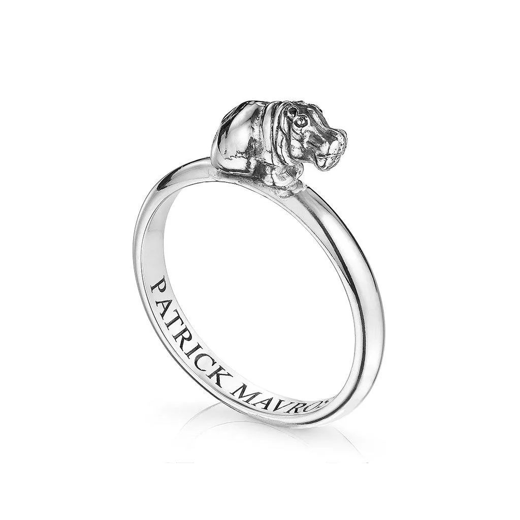 Animal Lover Ring - Hippo in Silver