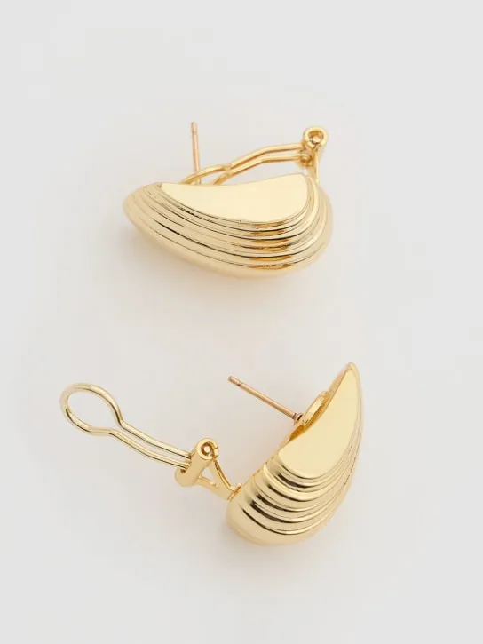 ANINE BING   Ribbed stud earrings 