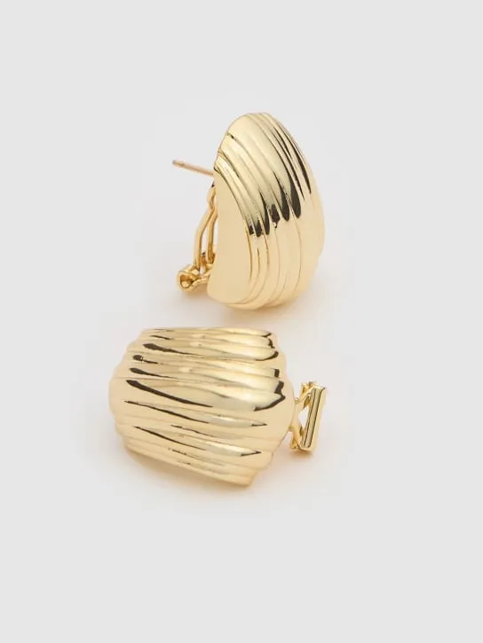 ANINE BING   Ribbed stud earrings 