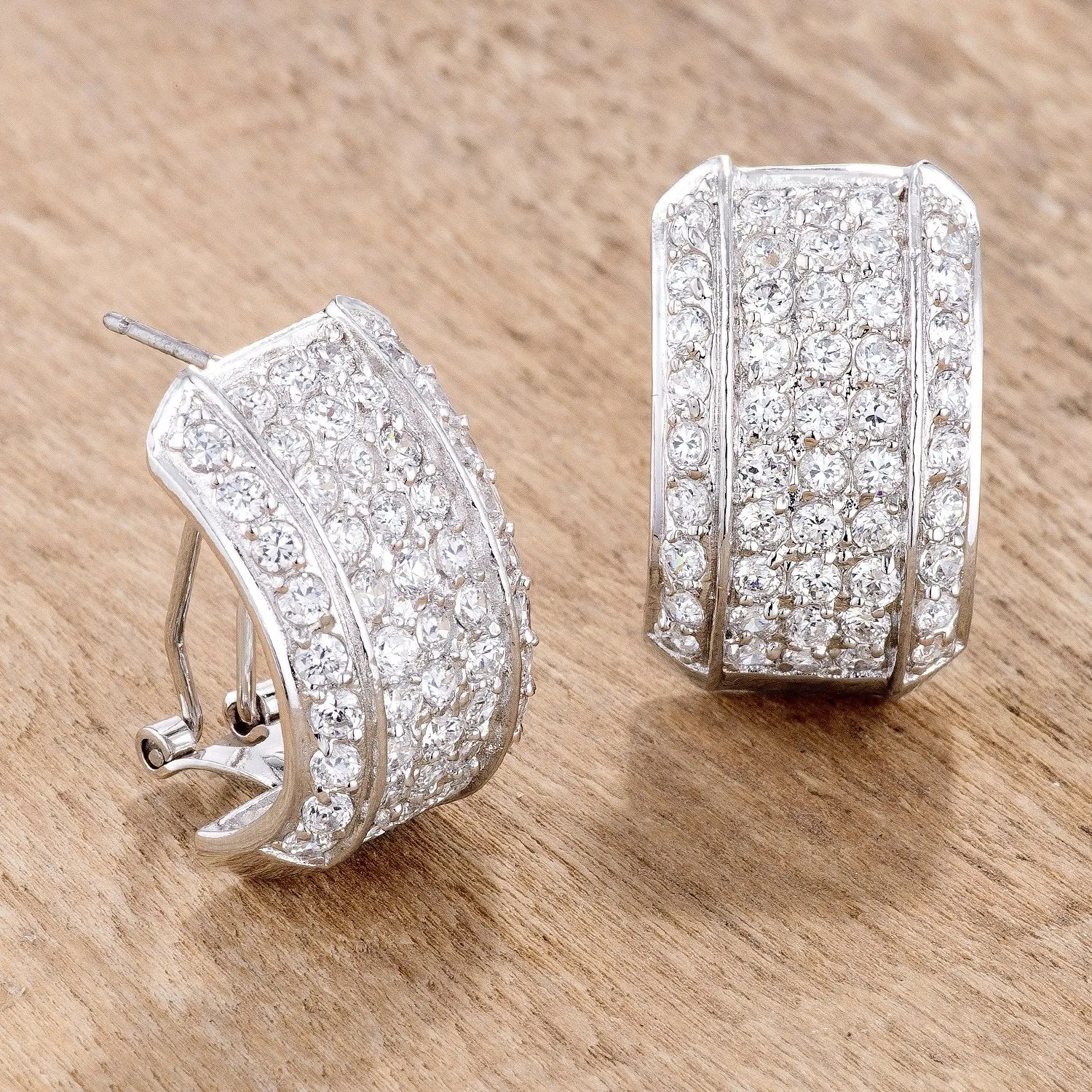 Ankea Dazzling Cluster Huggie Earrings | 3ct