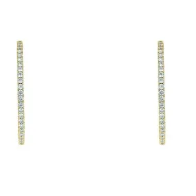 Anna 2” Inside Outside CZ Gold Hoop Earrings