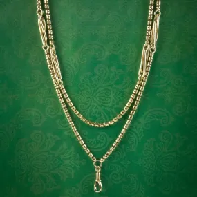 Antique Georgian Guard Chain Necklace 18ct Gold Circa 1820