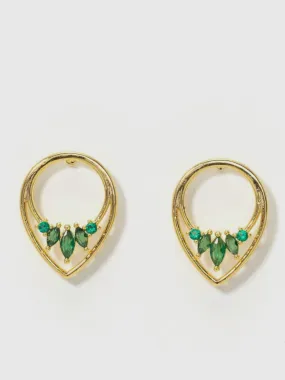 Aria Stud Earrings - Emerald