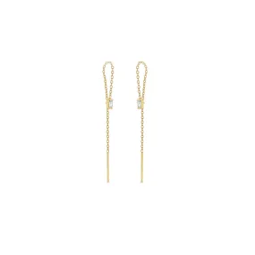 Baguette Diamond Threader Earrings