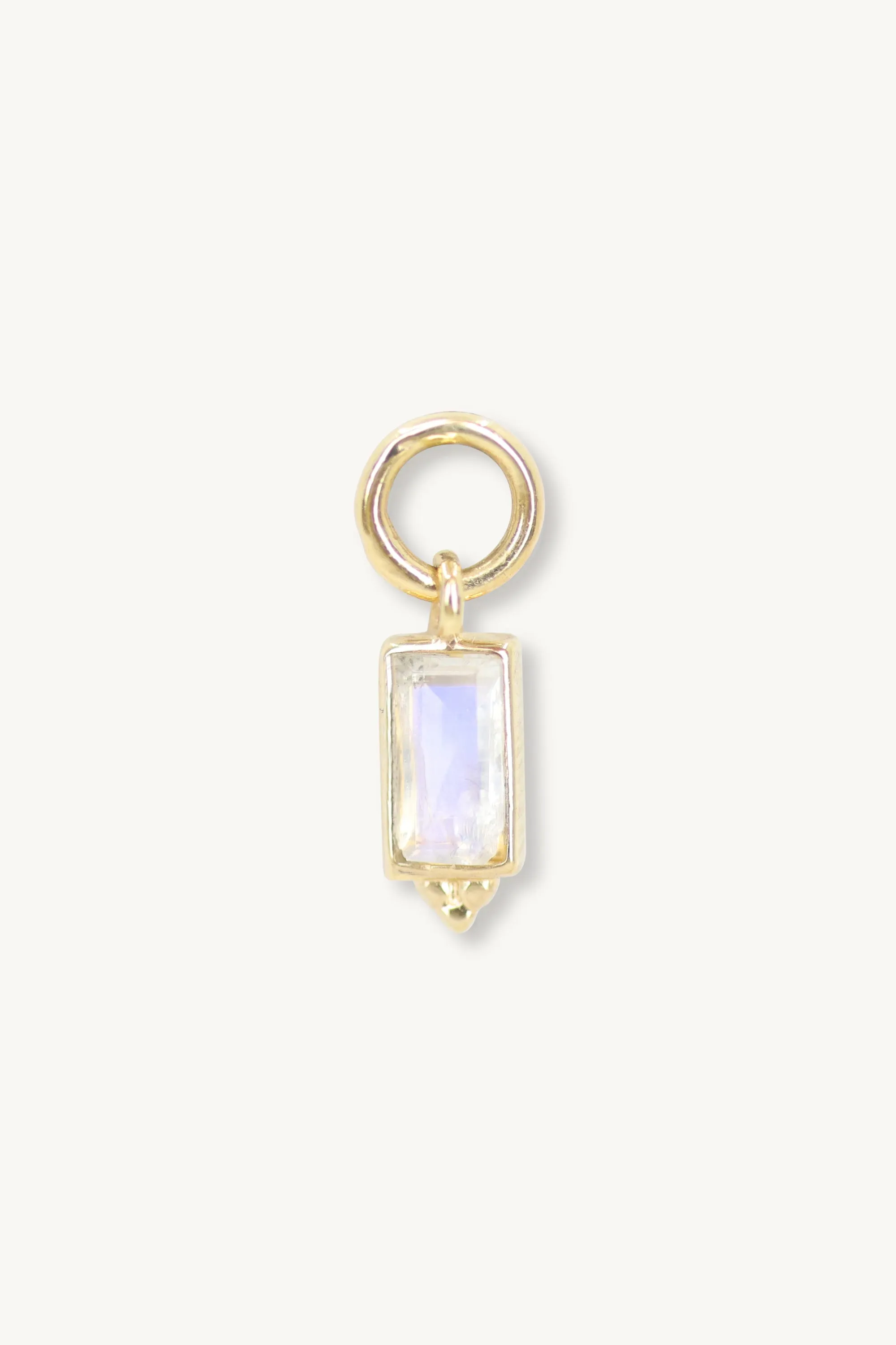 Baguette Moonstone Gold Charm