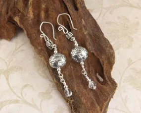 Bali Floral Crystal Drop Earrings