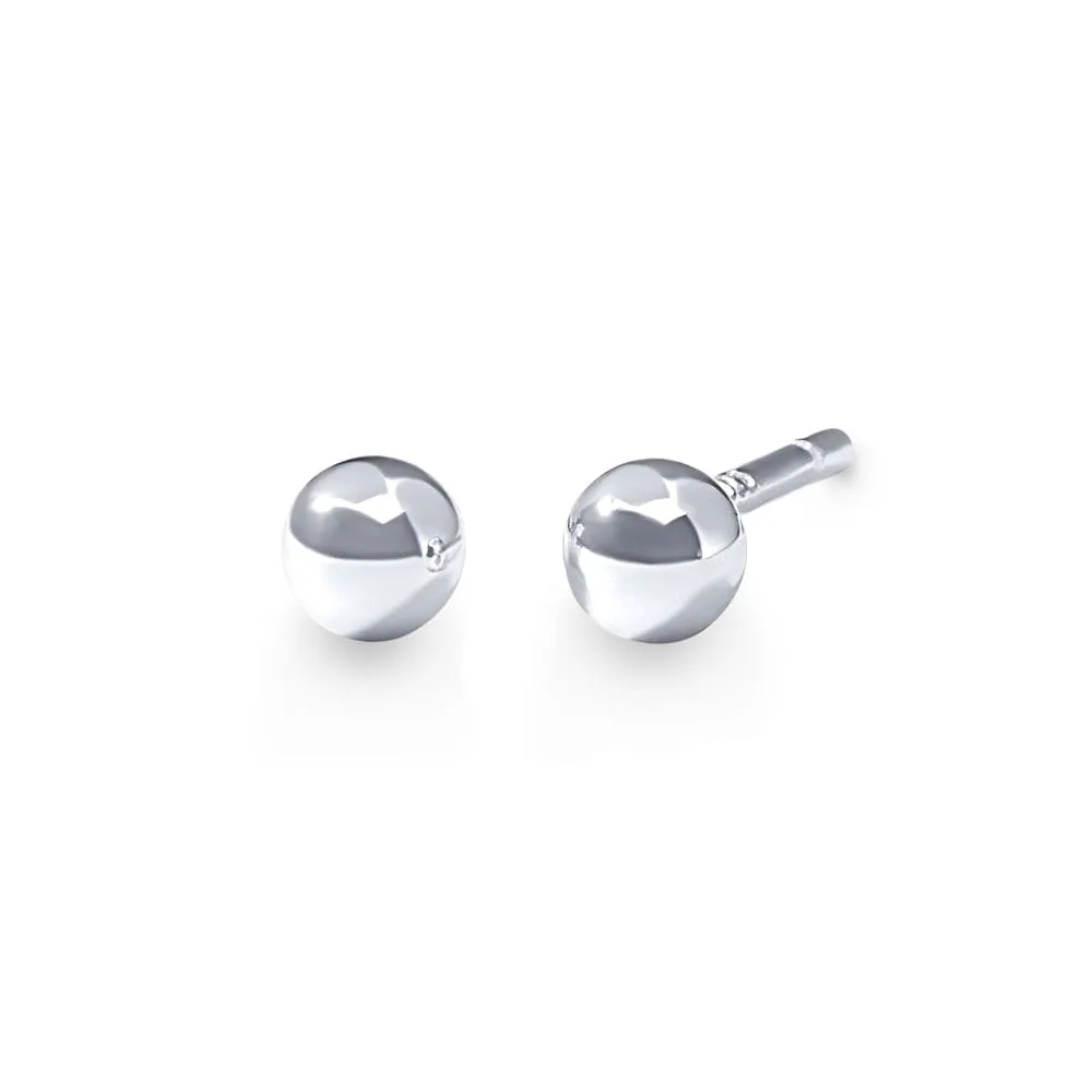 Ball Stud Earrings in Sterling Silver