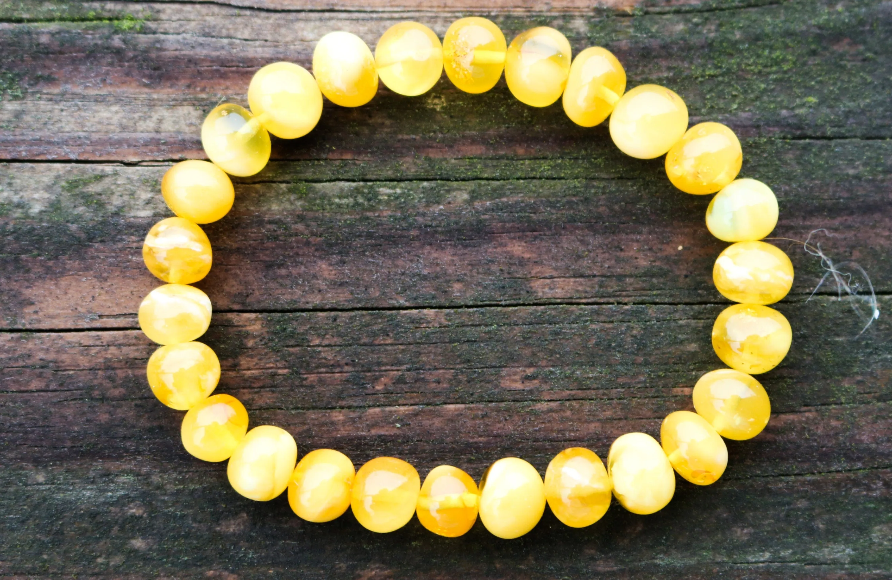 Baltic Amber Bracelet Butterscotch Cloudy Baroque Beads Natural Untreated Jewelry 10 mm 10.1 gram