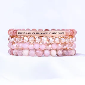 BEAUTIFUL GIRL 4 BRACELET GIFT SET -SUNSTONE