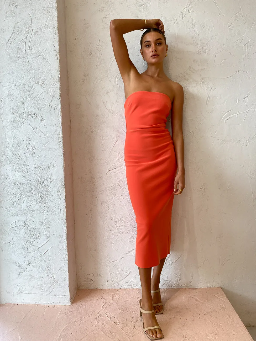 Bec and Bridge Cecily Midi Dress in Blood Orange