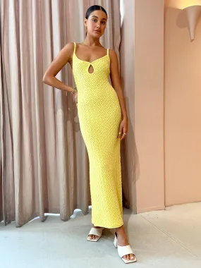 Bec and Bridge Effie Knit Key Maxi Dress in Daffodil Yellow