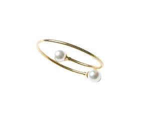 Bella Pearl Bangle (Yellow Gold)