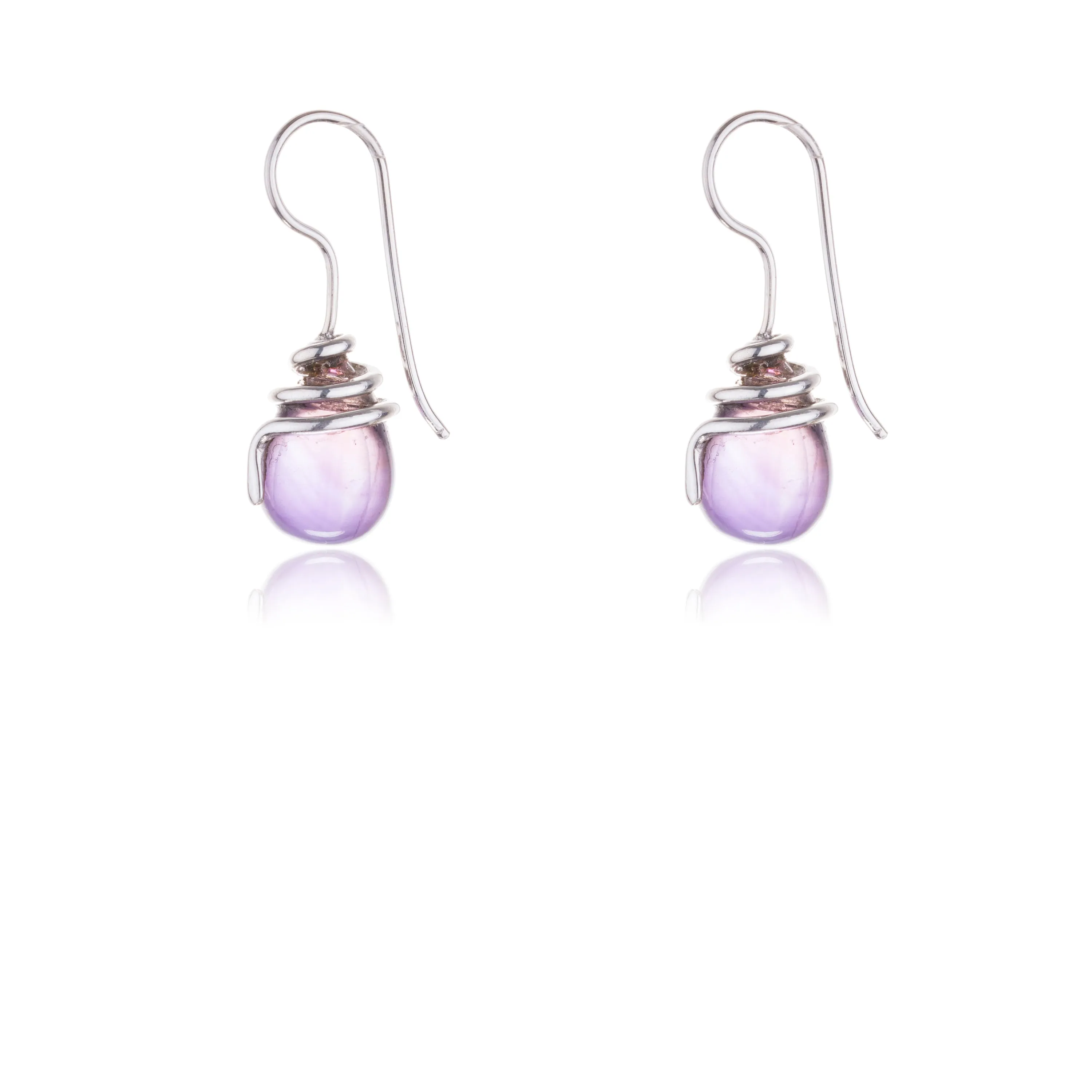 Belle, Amethyst Drop Earrings, Sterling Silver