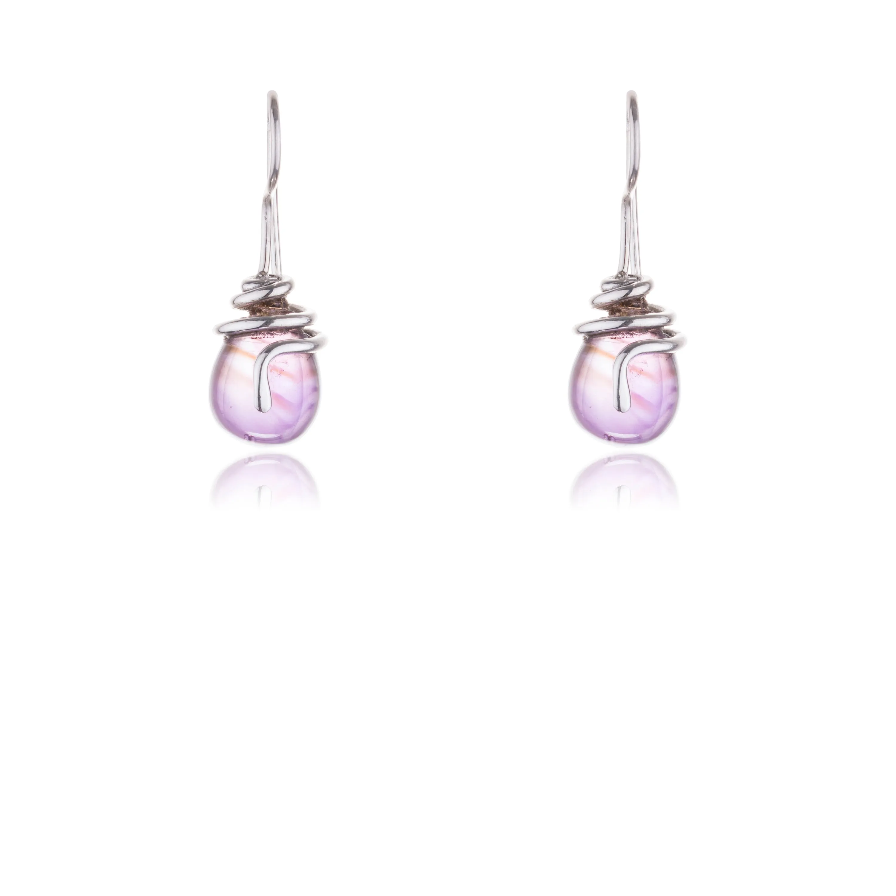 Belle, Amethyst Drop Earrings, Sterling Silver