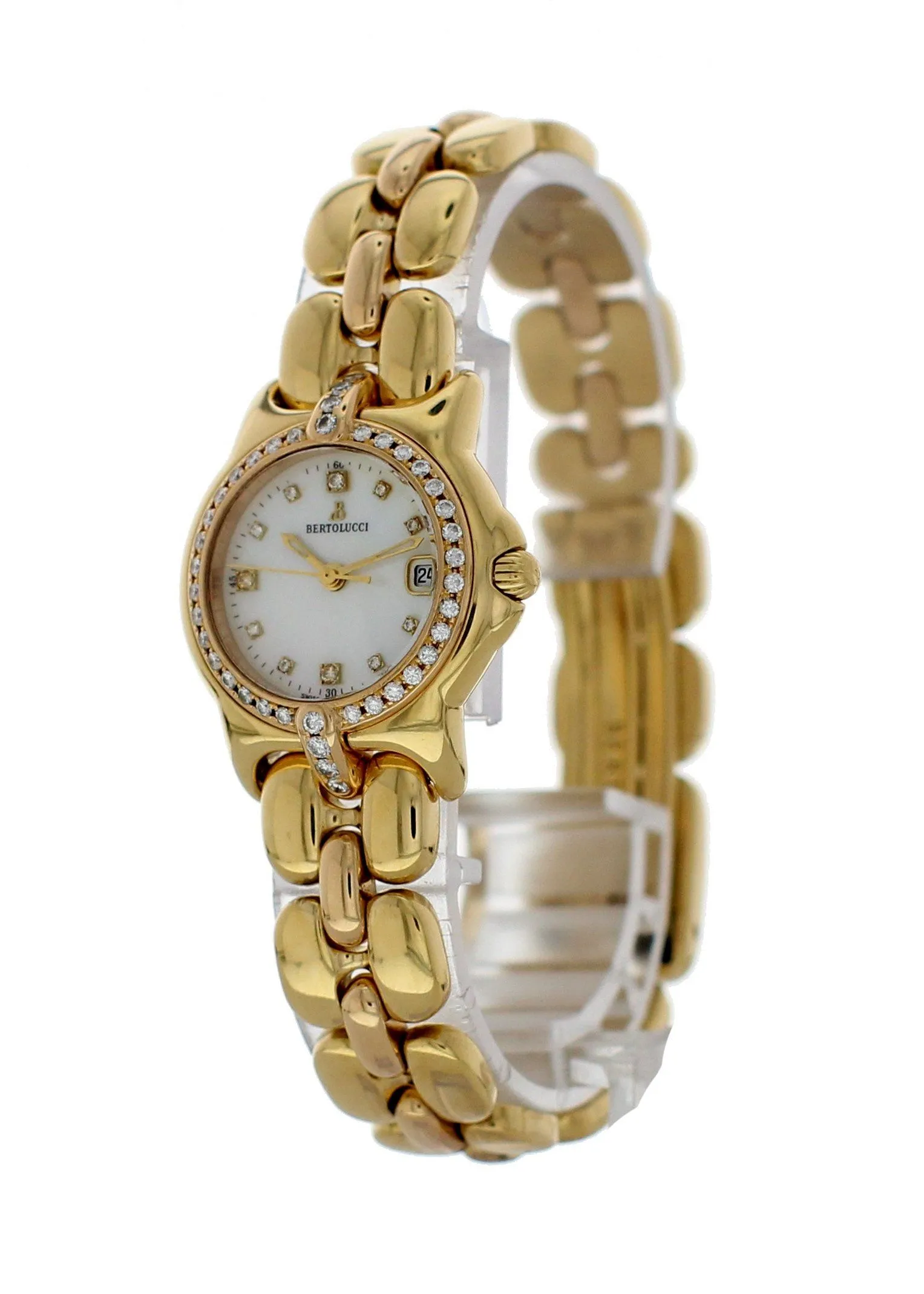 Bertolucci Pulchra 083.68 18k Yellow Gold diamond dial Ladies Watch Box Papers