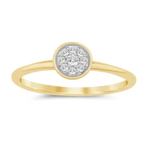 Bezel Stackable Ring with 0.05ct of Diamonds in 9ct Yellow Gold