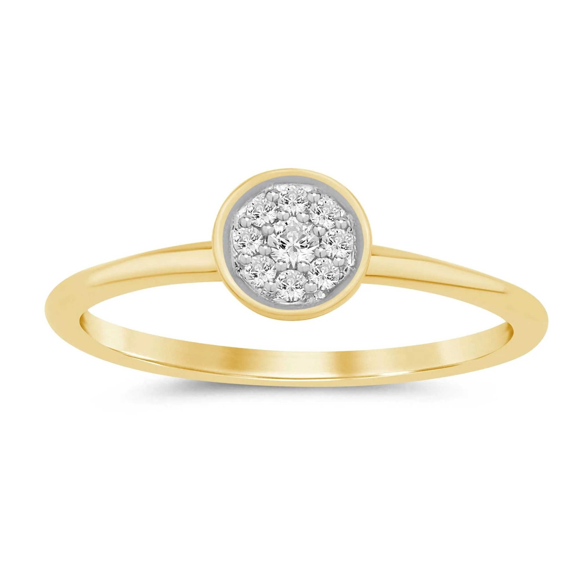 Bezel Stackable Ring with 0.05ct of Diamonds in 9ct Yellow Gold