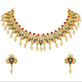 Bhavi Jewels Gold Plated Austrian Stone Necklace Set