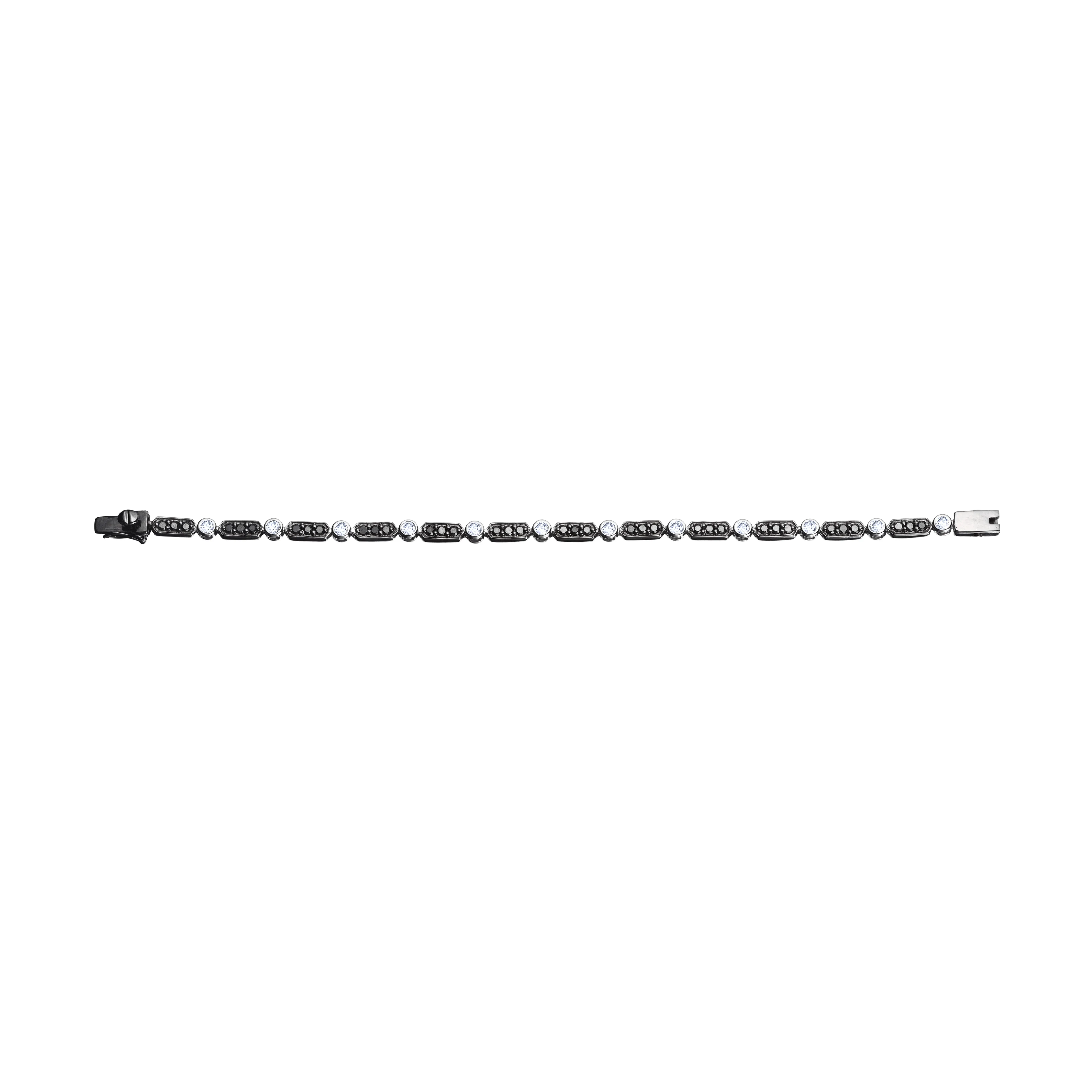 Black and White Diamond Tennis Bracelet