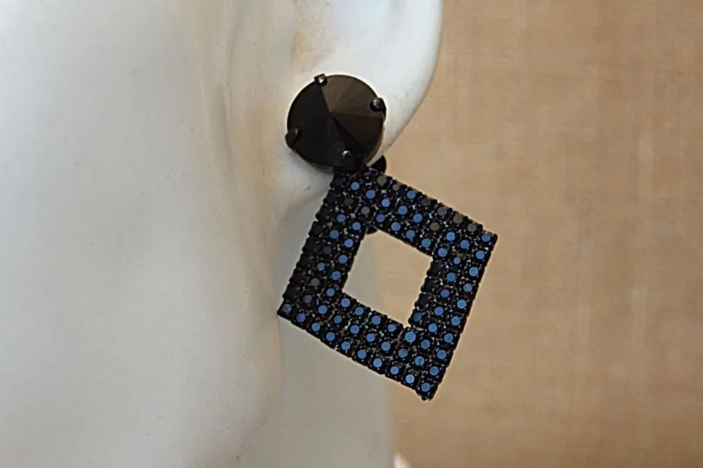 Black clip on earrings