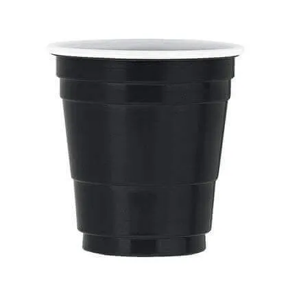 Black Plastic Shot Glasses 2oz. - 20 count