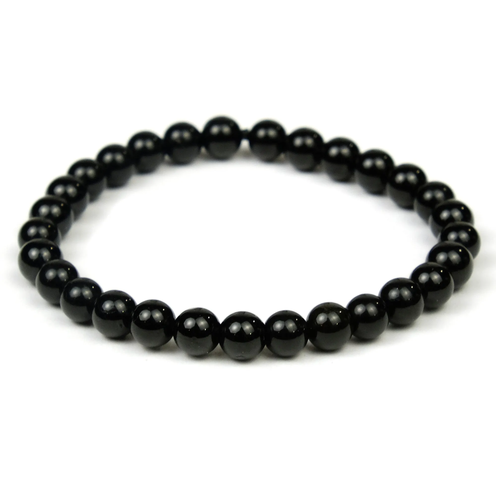 Black Tourmaline 6mm Round Stretch Bracelet