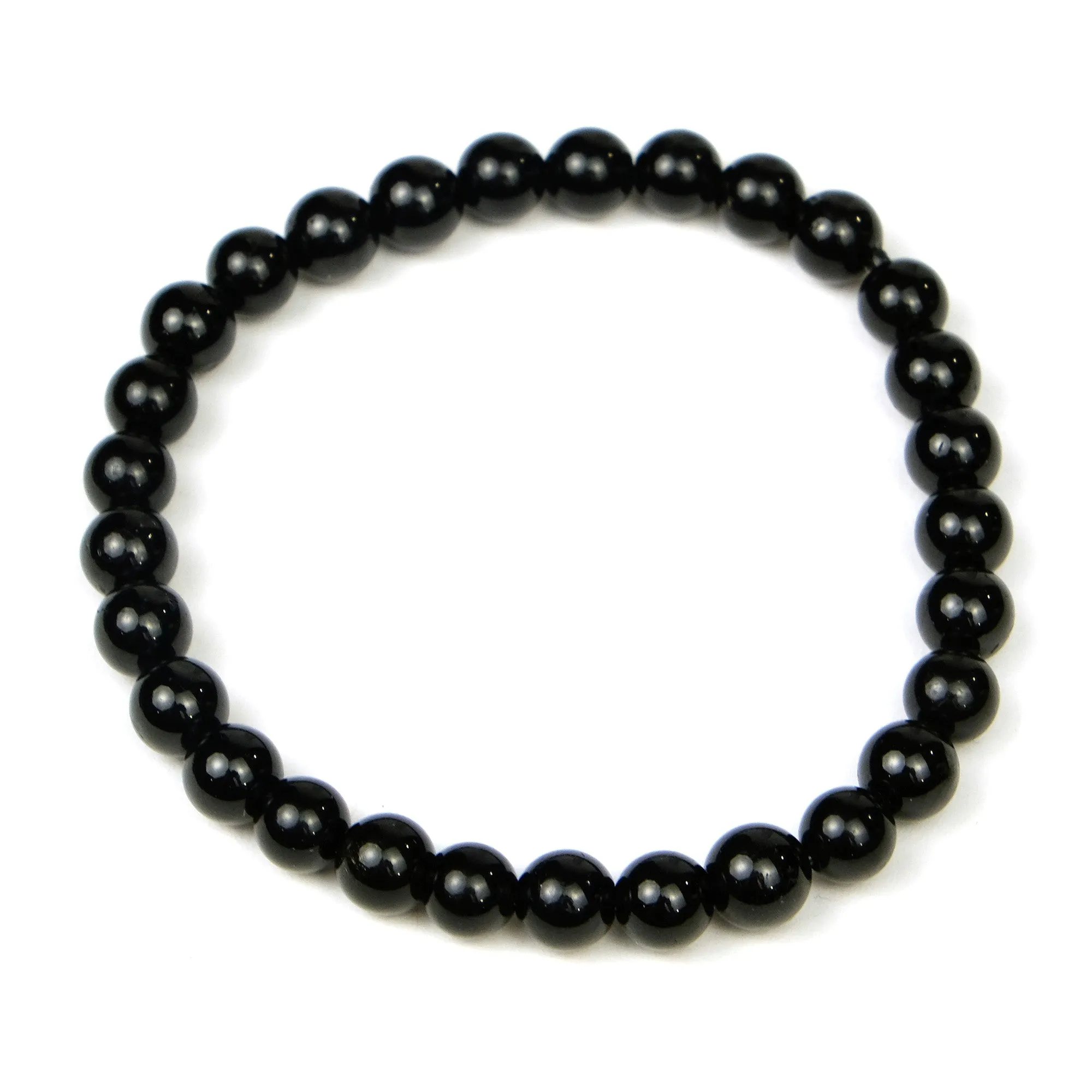 Black Tourmaline 6mm Round Stretch Bracelet