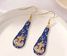 Blue Anchor Earrings