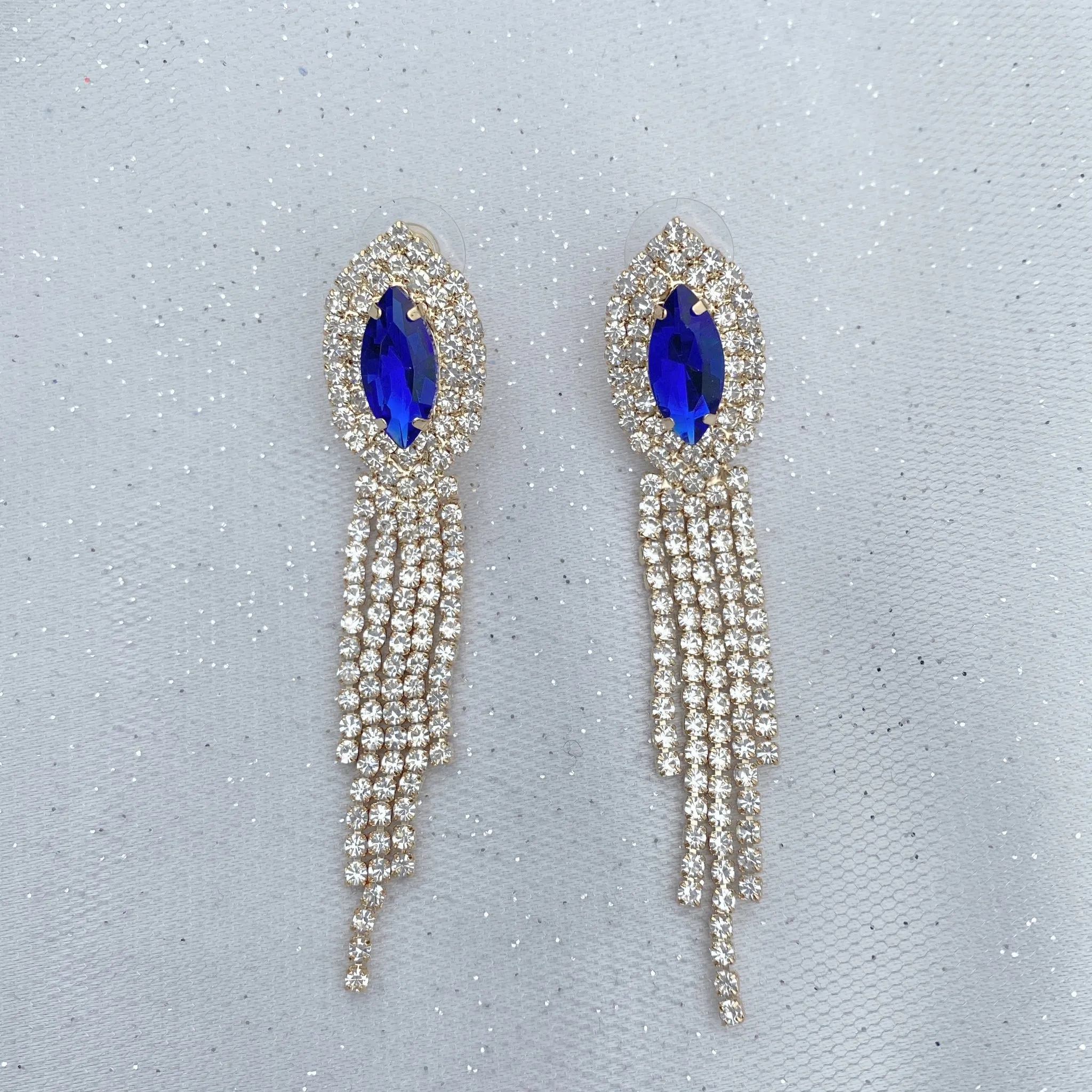 Blue Earrings Diamante Earrings