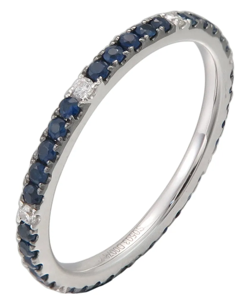 Blue Sapphire Eternity Band in Black Rhodium