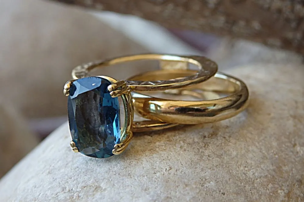 Blue topaz ring.