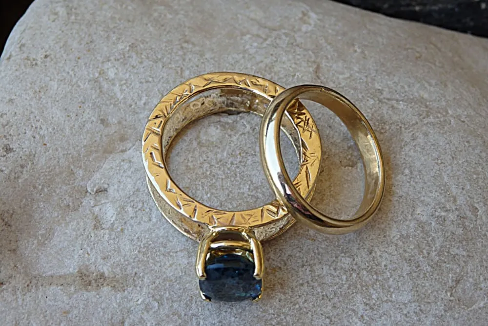 Blue topaz ring.