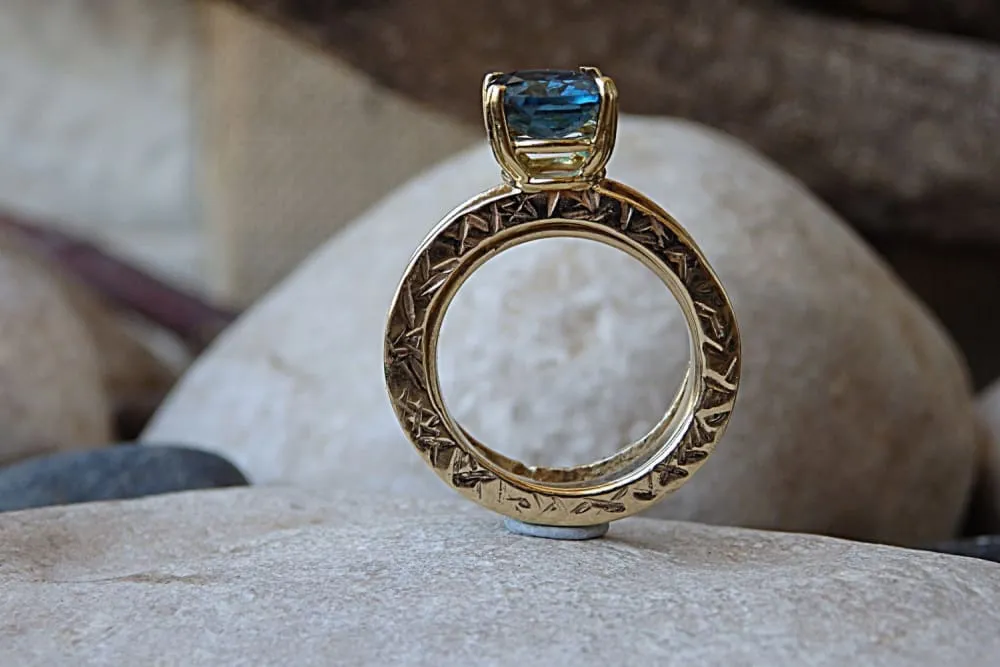 Blue topaz ring.