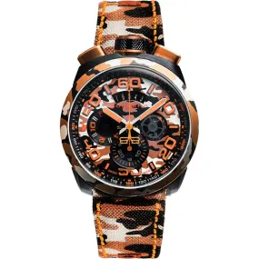 Bomberg Men's Chronograph Watch BOLT-68 Orange Camouflage Limited Edition BS45CHPCA.047.3