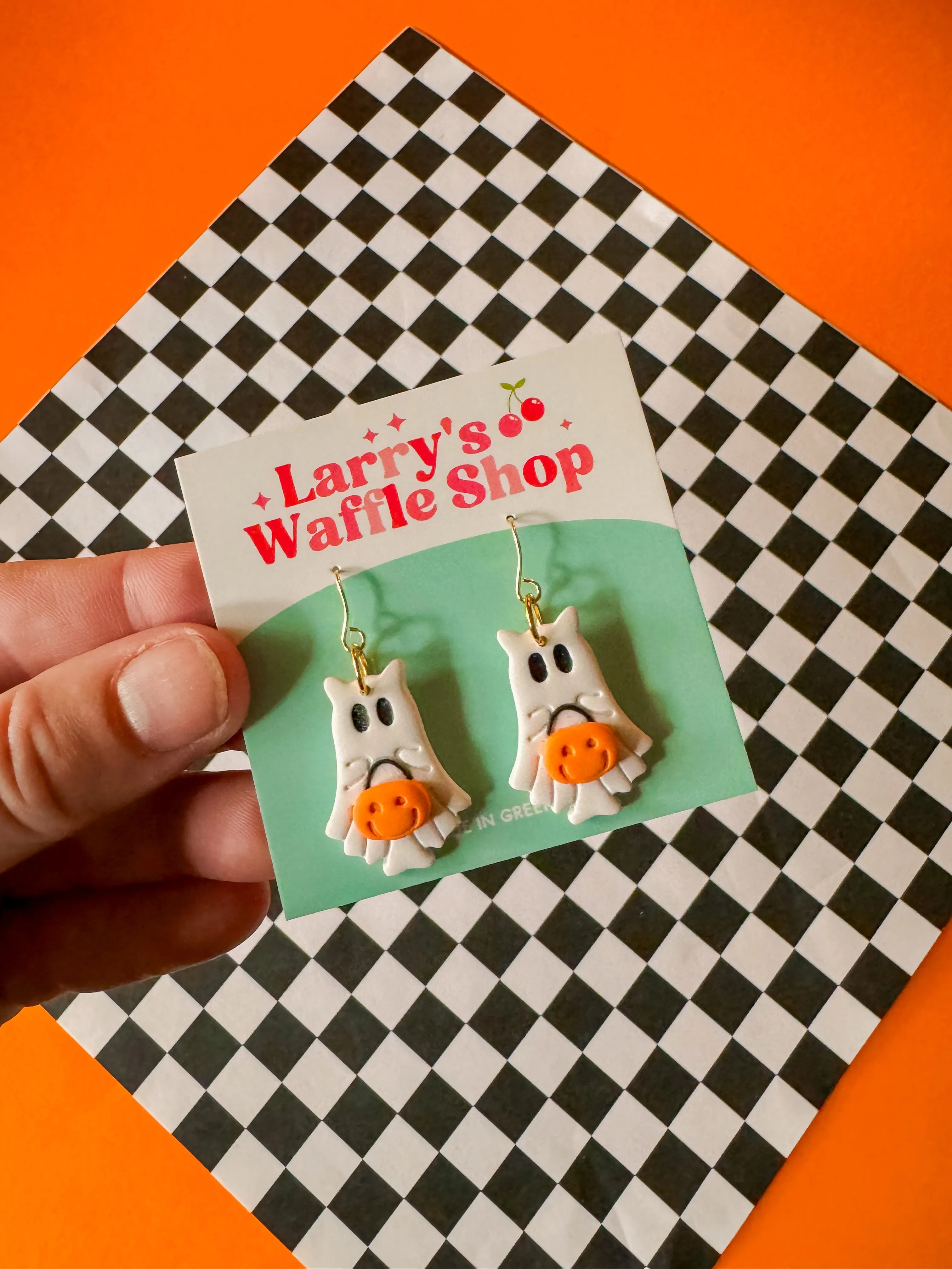 Boo Kitty | Clay Earrings