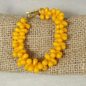 Bright Yellow Gemstone Teardrop Beaded Bracelet