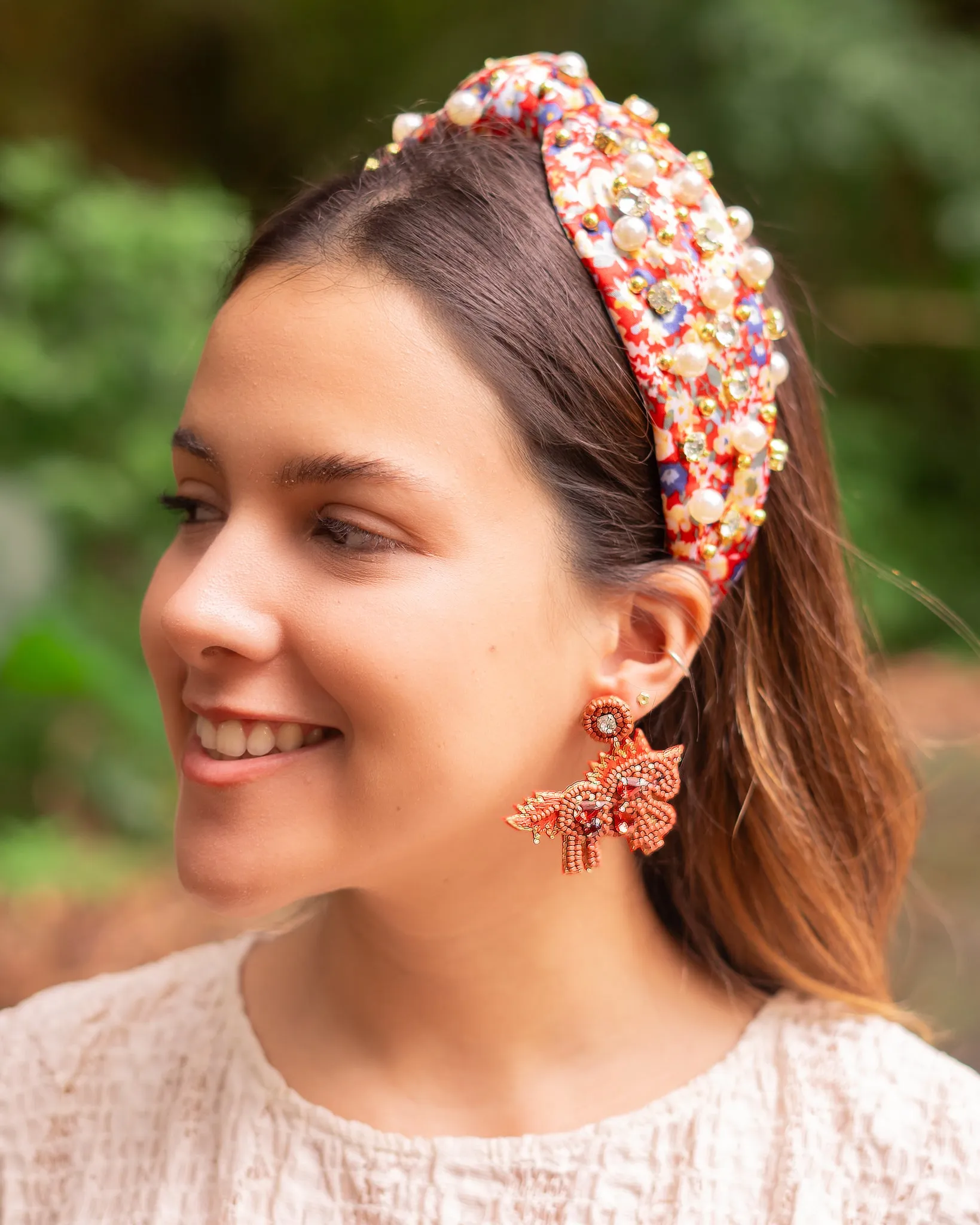 Brown Horse Beaded Earrings