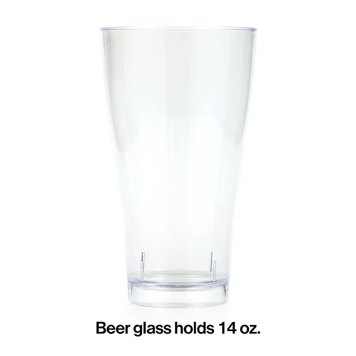 Bulk Clear 14 oz Plastic Pilsner Glasses (24 per Case)