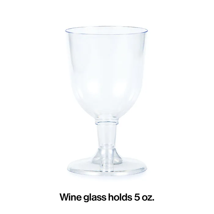 Bulk Clear 5 oz Plastic Wine Glasses (72 per Case)