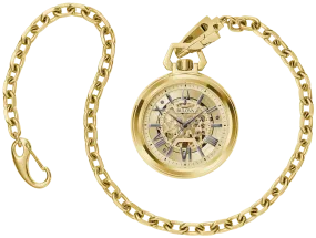 Bulova Sutton Gold Tone Automatic Pocket Watch 97A178