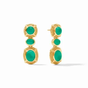 Cabochon Statement Earring - Emerald Green