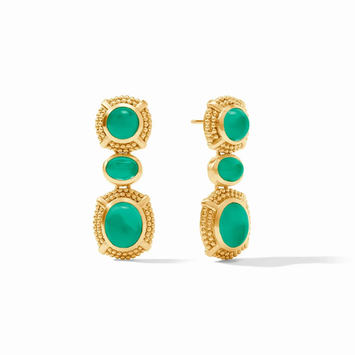 Cabochon Statement Earring - Emerald Green