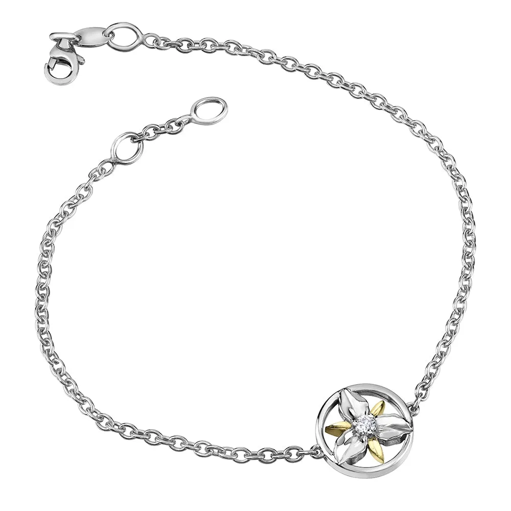 Canadian Diamond Ontario Trillium Flower Bracelet