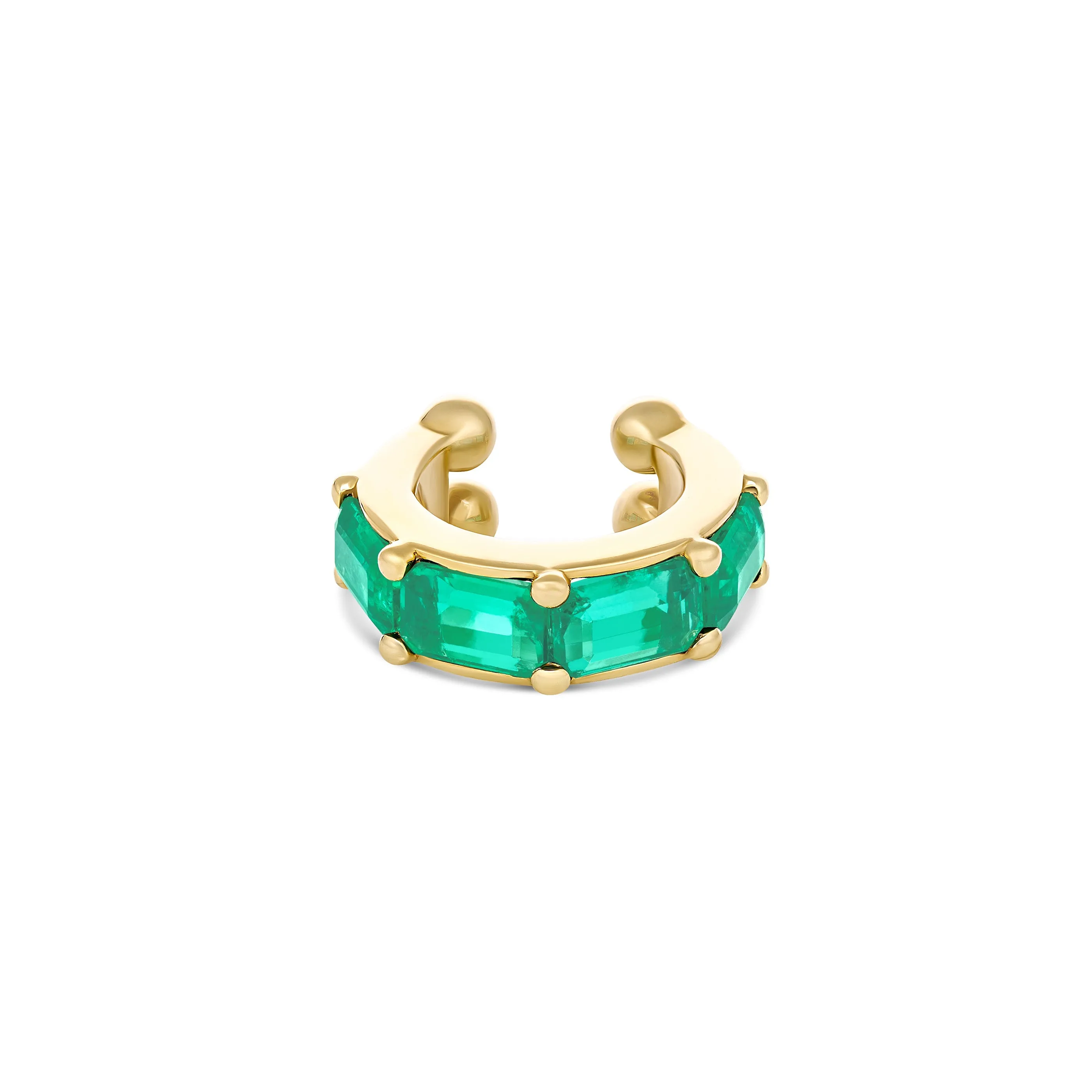 Capri Dreaming® Emerald Gemstone Ear Cuff | 18K Yellow Gold