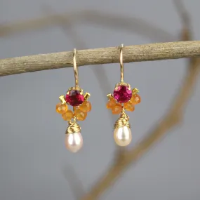 Carnelian Pearl Petite Dancer Earrings