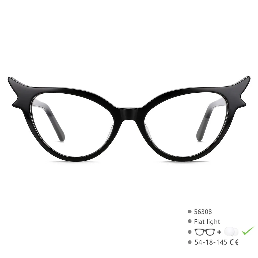 CCspace Women's Full Rim Oval Cat Eye Acetate Hyperopic Reading Glasses R56308