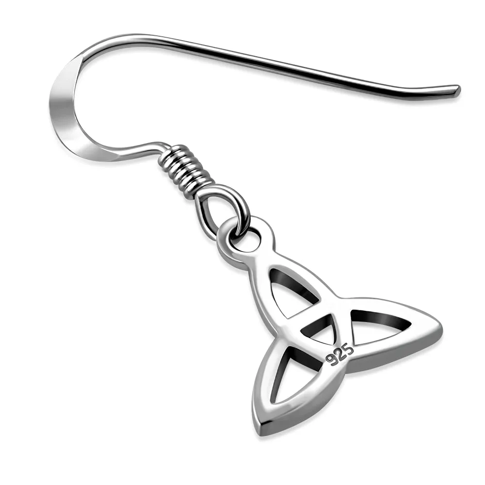 Celtic Knot Tiny Trinity Silver Earrings