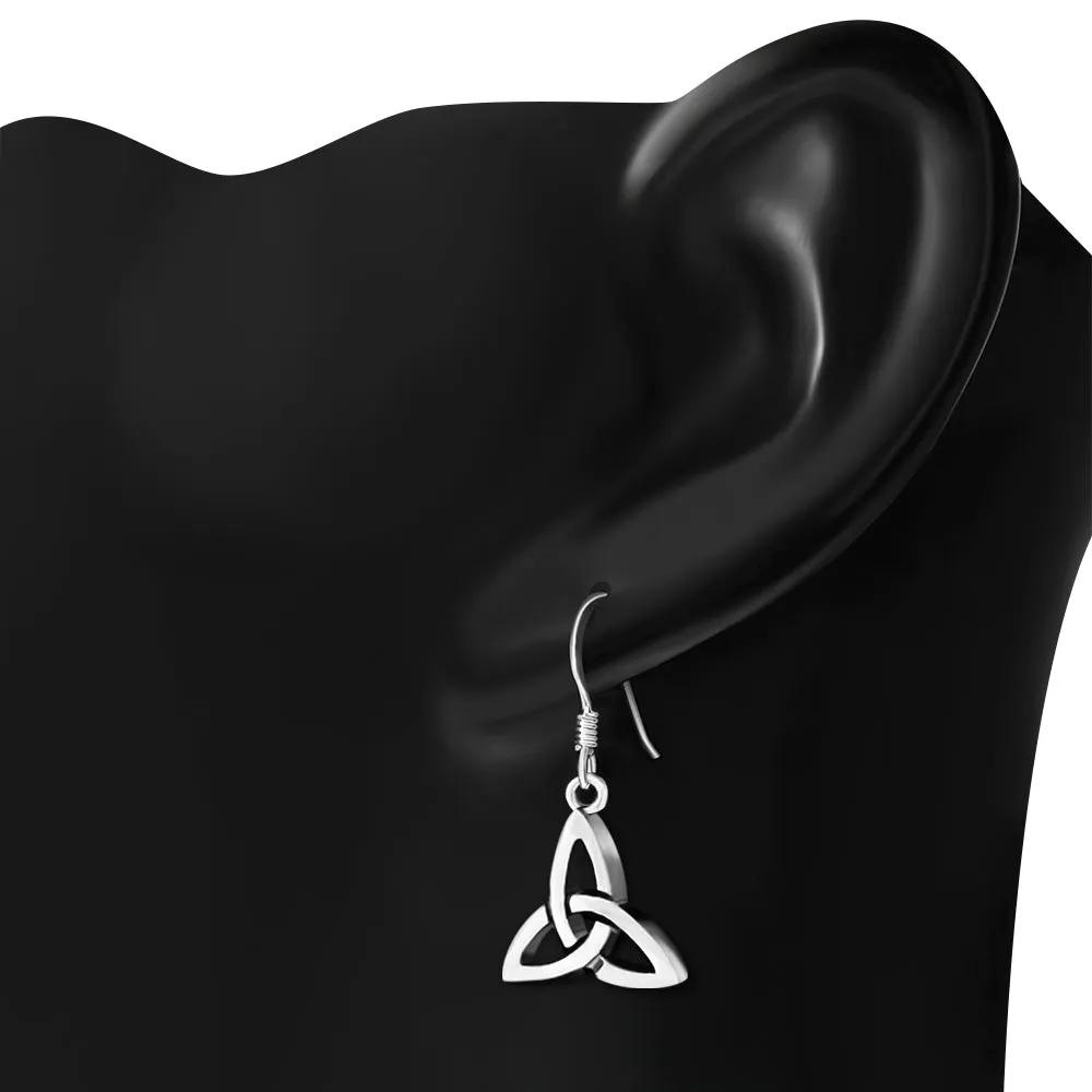 Celtic Knot Tiny Trinity Silver Earrings